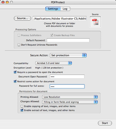 PDFProtect Screenshot